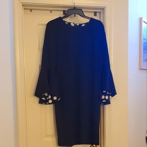 Liz Claiborne Sheath dress with 3/4 bell polka dot sleeves
